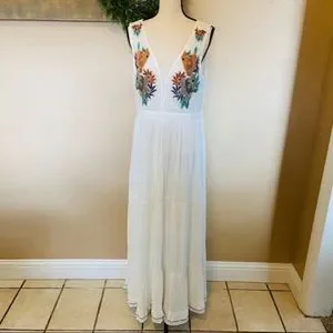 Lulus | Dresses | Nwot Lulus Tickets To Paradise White Embroidered Maxi  Dress | Poshmark